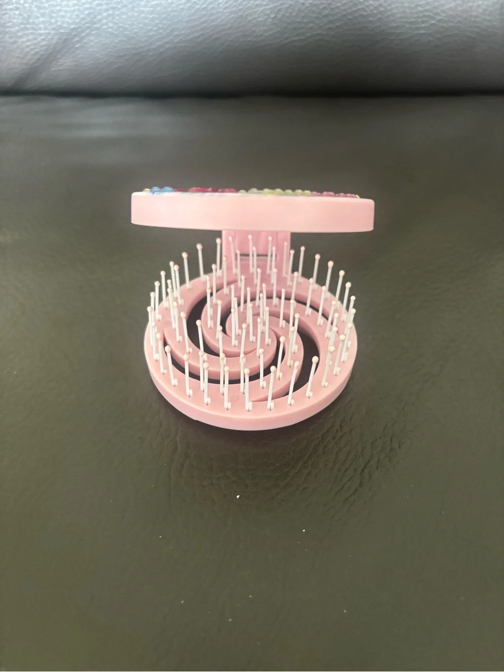 Hand Crafted Pink Compact Mirror Comb Combo